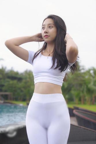 图片[2]-白色瑜伽裤柔情女孩 J1406 554P2V-21.1GB-hasate摄影图片资源整理
